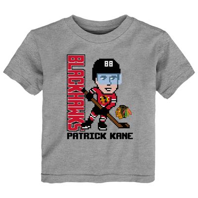 Toddler Patrick Kane Heather Gray Chicago Blackhawks Pixel Player 2.0 T-Shirt