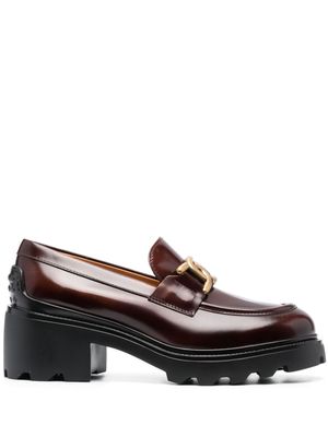 Tod's 60mm chain leather loafers - Brown