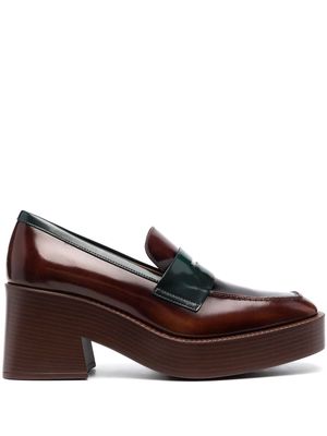 Tod's 75mm leather loafers - Brown