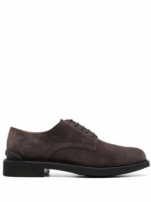 Tod's almond-toe lace-up Derby shoes - Brown