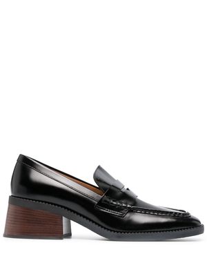 Tod's block-heel leather loafers - Black