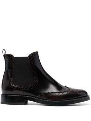 Tod's brogue-detail chelsea boots - Red