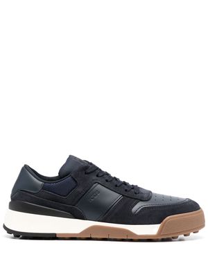 Tod's Cassetta leather panelled sneakers - Blue