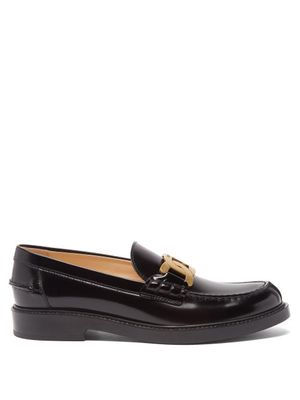 Tod's - Chain-embellished Leather Loafers - Womens - Black