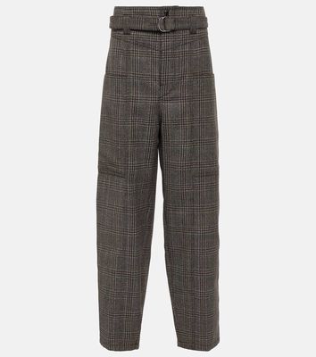 Tod's Checked high-rise virgin wool pants