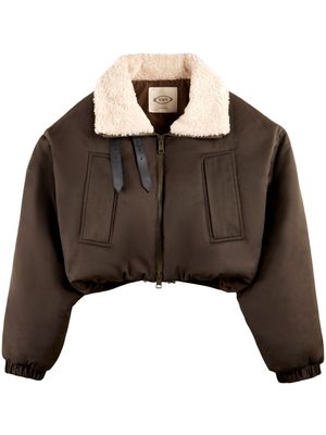 Tod's cropped padded bomber jacket - Green