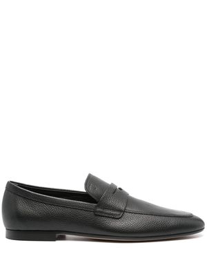 Tod's debossed-monogram leather loafers - Black