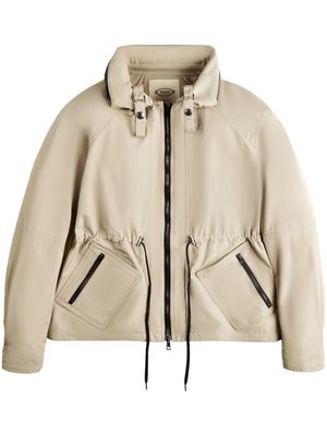 Tod's detachable-collar parka jacket - Neutrals
