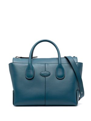 Tod's Di logo-patch leather tote bag - Blue