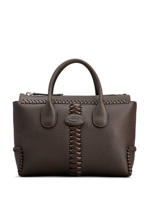 Tod's Di logo-patch leather tote bag - Brown