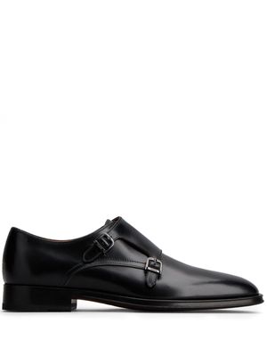 Tod's double-strap leather monk shoes - Black