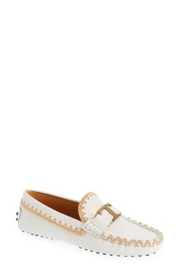 Tod's Gomma Driving Loafer in Bianco Calce