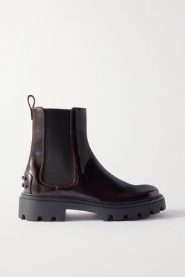 Tod's - Gomma Pesante Glossed-leather Chelsea Boots - Brown