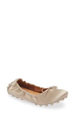 Tod's Gommini Bow Satin Ballet Flat in Natural