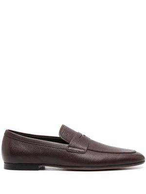 Tod's grained leather loafers - Brown