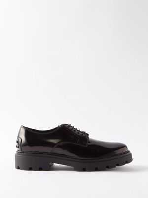 Tod's - Heel-stud Leather Derby Shoes - Mens - Black