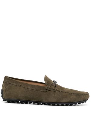 Tod's horsebit suede loafers - Green