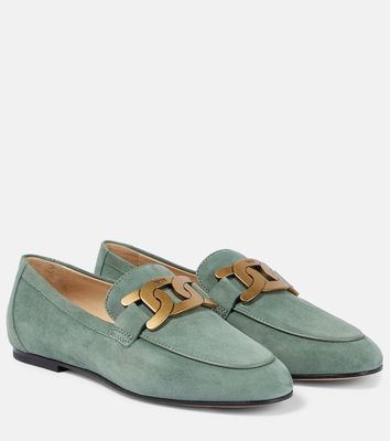 Tod's Kate embellished suede loafers