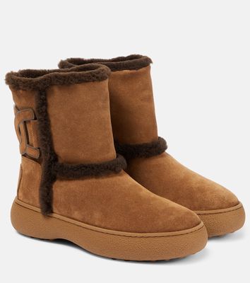 Tod's Kate suede and shearling ankle boots