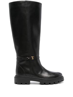 Tod's leather knee-high boots - Black
