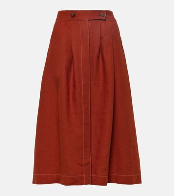 Tod's Linen midi skirt