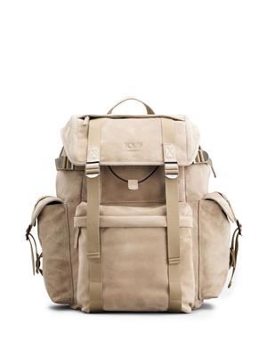 Tod's logo-debossed buckle-fastening backpack - Neutrals