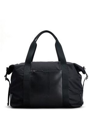 Tod's logo-debossed leather duffle bag - Black