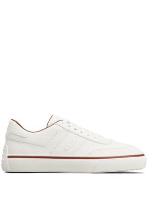 Tod's logo-debossed leather sneakers - White