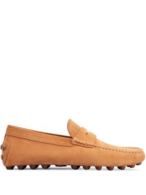 Tod's logo-embossed suede loafers - Neutrals