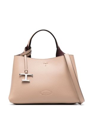 Tod's logo-pendant leather tote bag - Neutrals
