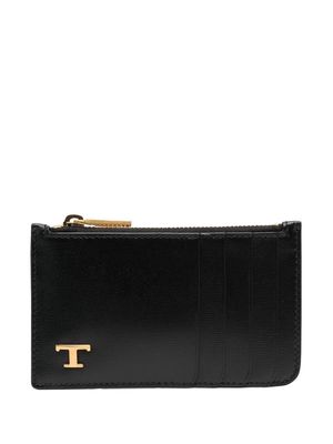 Tod's logo plaque leather wallet - Black