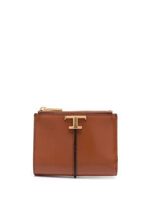 Tod's logo-plaque leather wallet - Brown