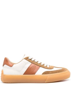 Tod's logo-stamp low-top sneakers - White