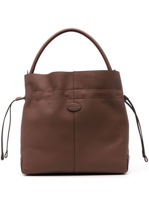 Tod's medium Di leather bucket bag - Brown