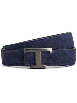 Tod's New T leather reversible belt - Blue