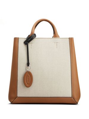 Tod's panelled leather tote bag - Brown