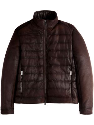 Tod's Pash leather padded jacket - Brown