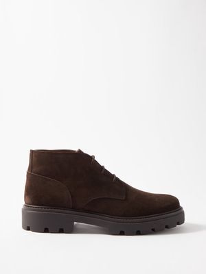 Tod's - Polacco Suede Boots - Mens - Dark Brown