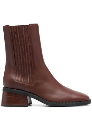 Tod's square-toe block-heel boots - Brown