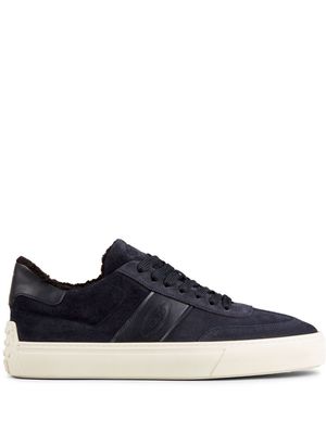 Tod's suede shearling-lined sneakers - Blue