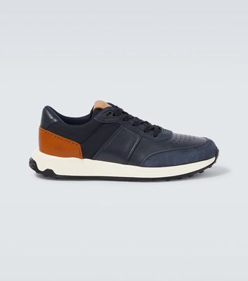 Tod's Suede-trimmed leather sneakers