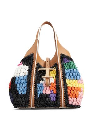 Tod's T Timeless crochet tote bag - Brown