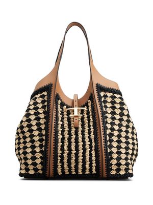 Tod's T Timeless crochet tote bag - Neutrals