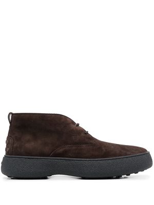 Tod's W.G Desert lace-up suede boots - Brown