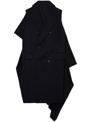Toga asymmetric double-breasted coat - Black