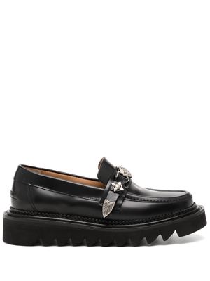 Toga buckle-detail patent leather loafers - Black