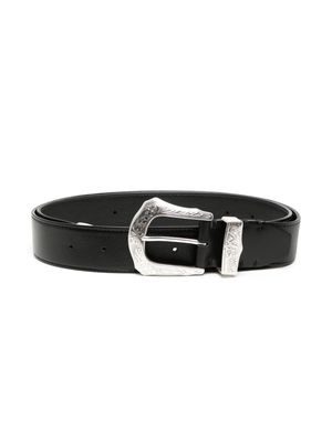 Toga buckle leather belt - Black