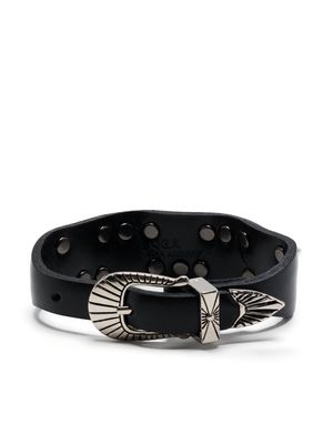 Toga buckle leather bracelet - Black