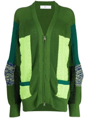 Toga chunky-knit zip-up cardigan - Green