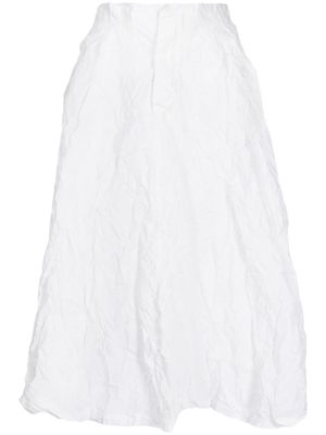 Toga crinkled-finish high-waist midi skirt - White